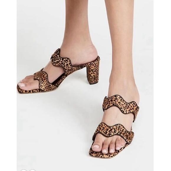 STAUD Frankie Wavy Slip on Block Heel Sandals - Picture 2 of 10